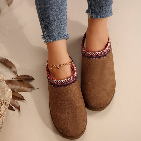 Camel Fashionable Women's Faux Fur Lined Sandals And Platform Snow Boots - Picture 10 of 10